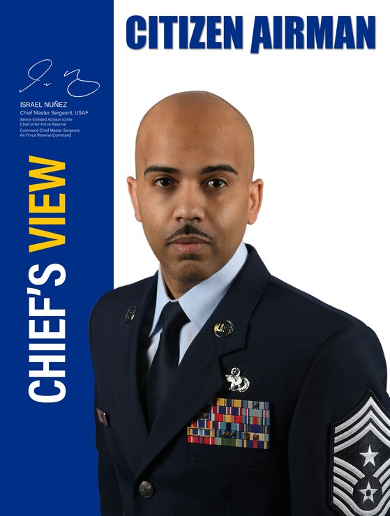 Command Chief graphic for Citizen Airman magazine June-July 2023.