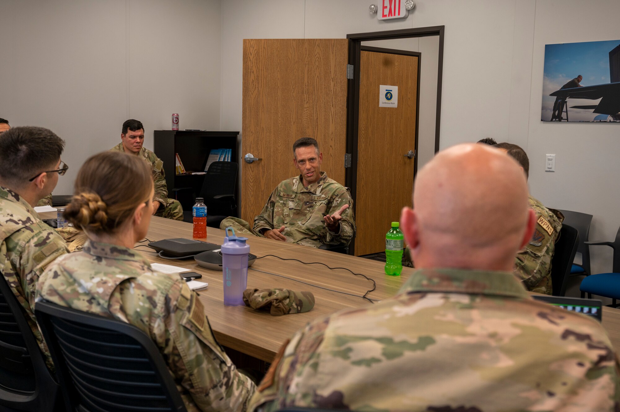 Airmen sit in a classroom