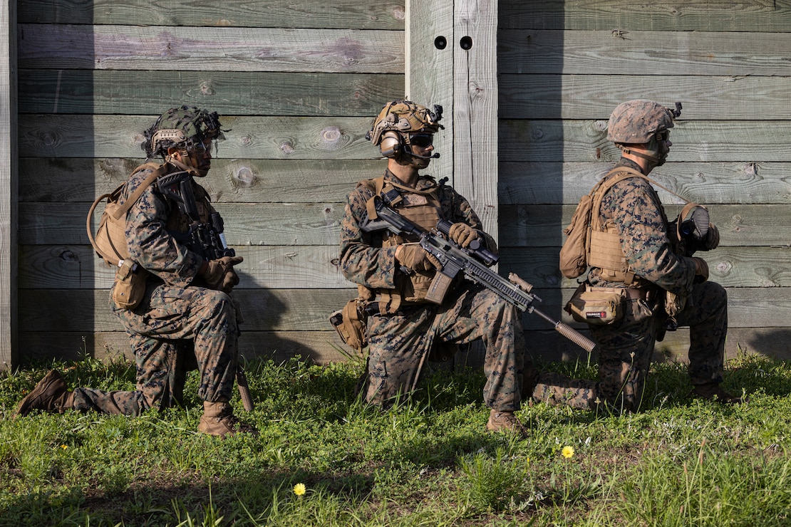 U.S. Marines with 2d Battalion, 2d Marine Regiment, 2d Marine Division conduct a live fire offense during a Marine Corps Combat Readiness Evaluation (MCCRE) on Camp Lejeune, North Carolina, June 13, 2023. The primary purpose of the MCCRE is to evaluate and validate a unit’s comprehensive war fighting ability. (U.S. Marine Corps photo by Lance Cpl. Osmar Gutierrez)