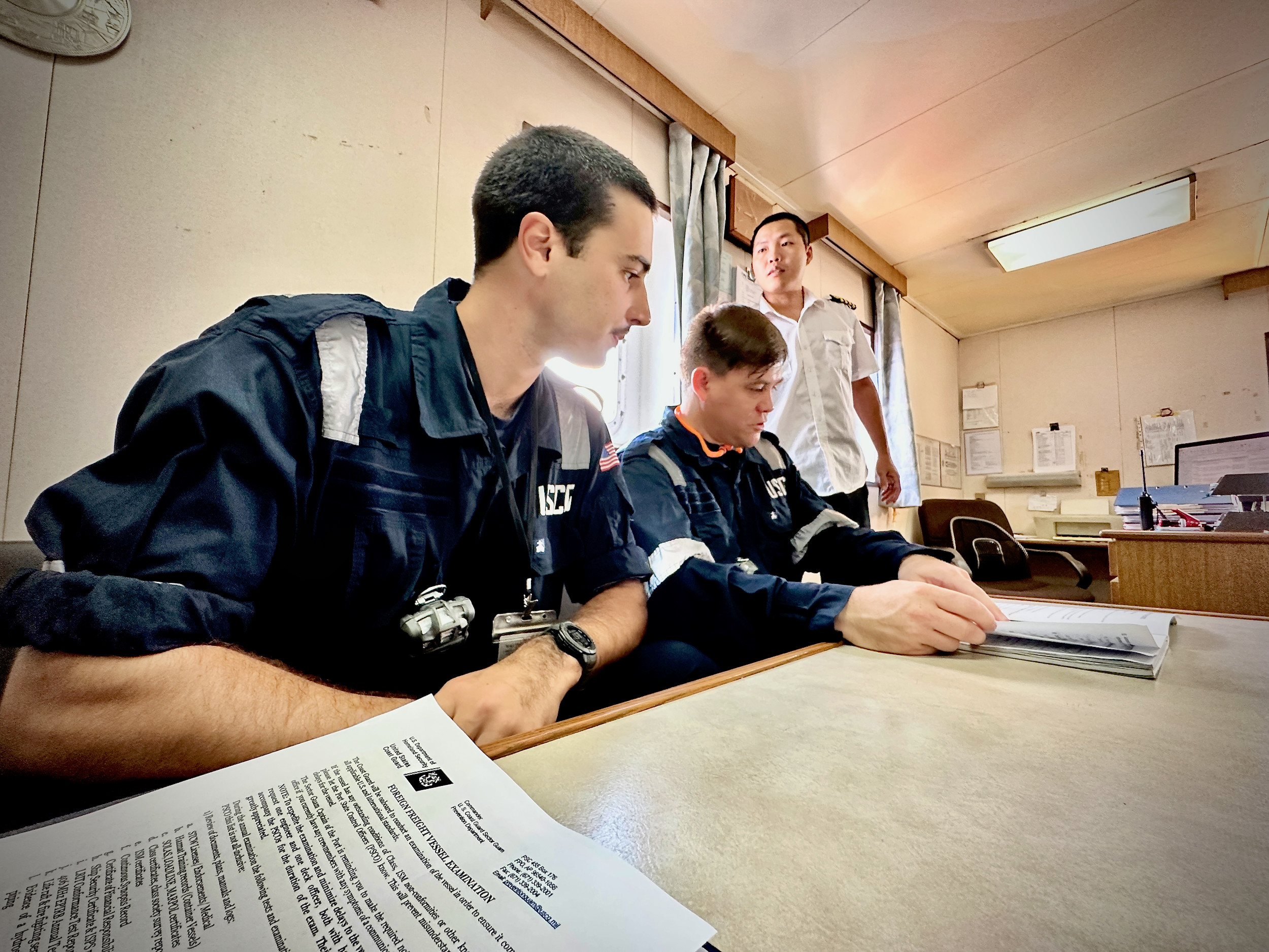 U.S. Coast Guard ensures compliance and port security Successful examination of the cargo