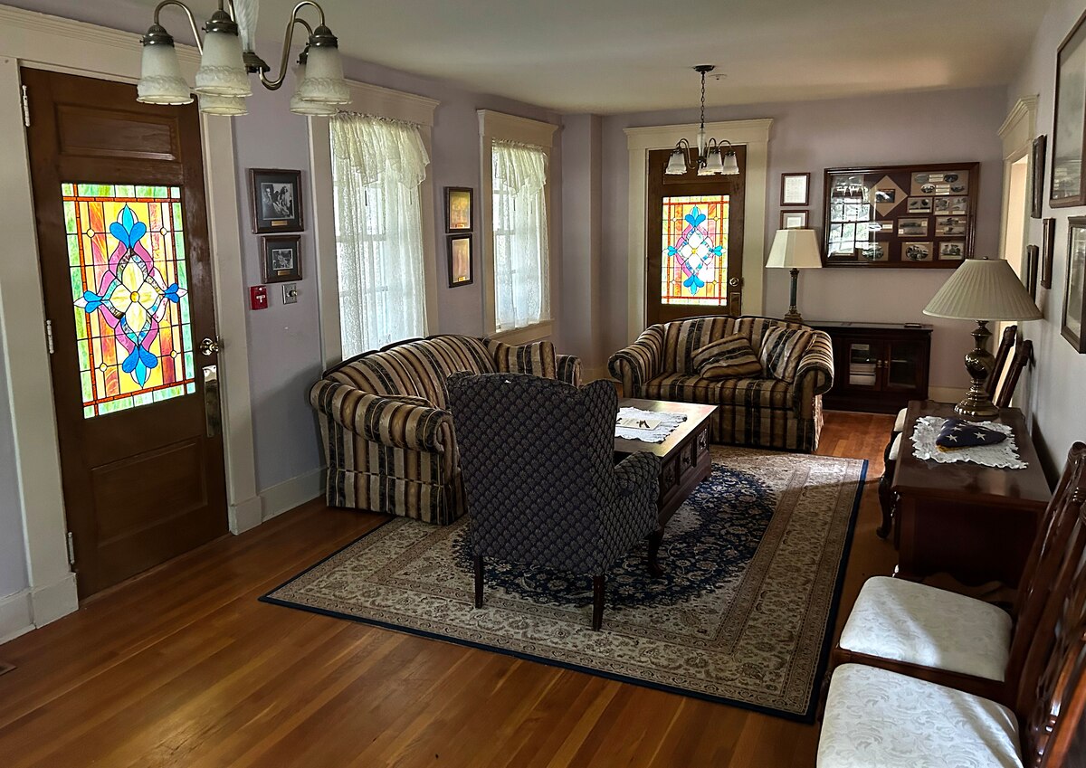 The living room inside Wright-Patterson Air Force Base’s Arnold House