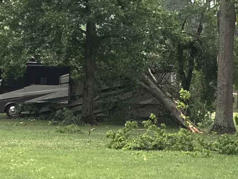 The U.S. Army Corps of Engineers Nashville District announces the temporary closure of Dale Hollow Campground due to severe storm damage, in Celina, Tennessee, beginning Friday, June 16, 2023. (USACE Photo by Sondra Carmen)