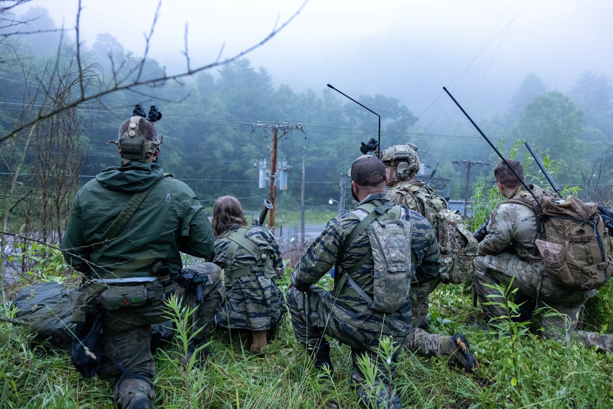 Members of Charlie Company, 5th Battalion, 19th Special Forces Group (Airborne); Bravo Company, 92d Civil Affairs Battalion (Airborne); Bravo Company, 6th Psychological Operations Battalion (Airborne); 193rd Special Operations Medical Group; 4th Air Naval Gunfire Liaison Company; 4th Civil Affairs Group; and the 4th Marine Corps Advisor Company Alpha, participated with allies and partners from multiple nations in the Ridge Runner Irregular Warfare Exercise throughout West Virginia for two weeks in May and June 2023.