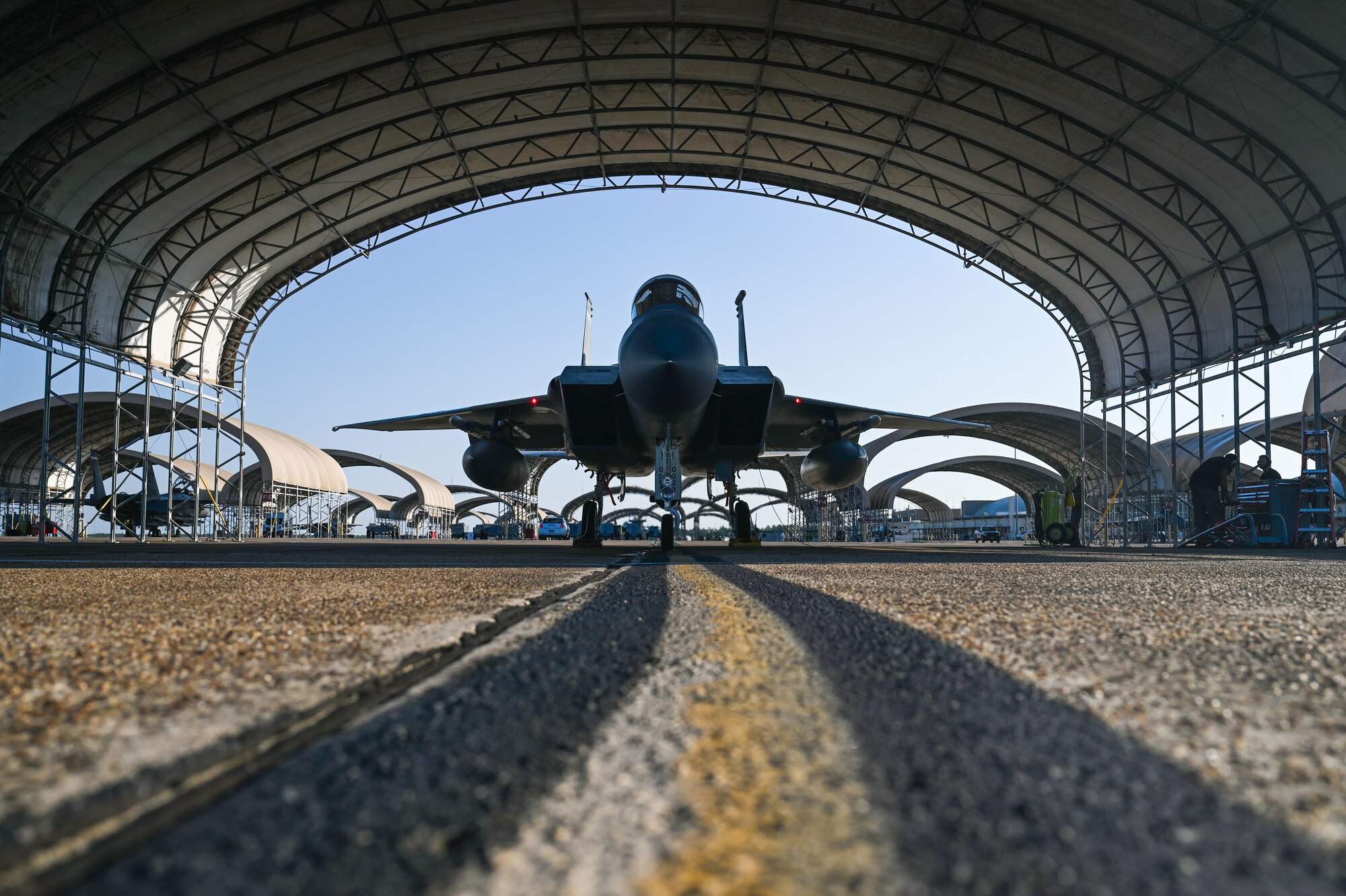 U.S. Air Force Col. John Paul F. Mintz, 850th Spectrum Warfare Group commander, prepares to take off at Eglin Air Force Base, Fla., June 20, 2023. Mintz served as the first 850th SWG commander between 2021 and 2023. (U.S. Air Force photo by Staff Sgt. Ericka A. Woolever)