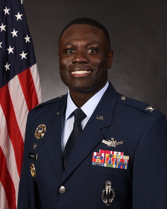Col. Johnny Galbert poses for his official photo on F.E. Warren AFB, Wyoming, June 15, 2023. (U.S. Air Force photo)