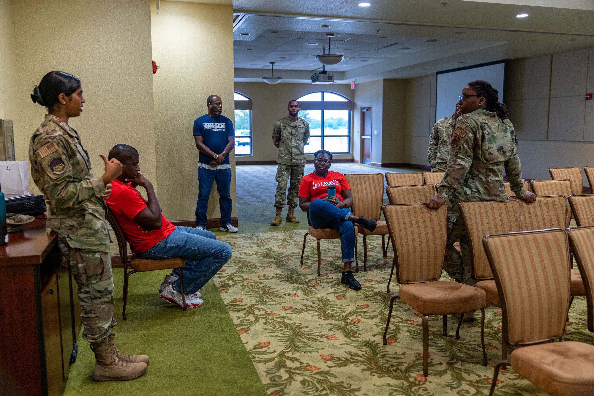 81st Training Wing Airmen and civilians take part in a panel discussion to celebrate Juneteenth at Keesler Air Force Base, Mississippi, June 16, 2023.