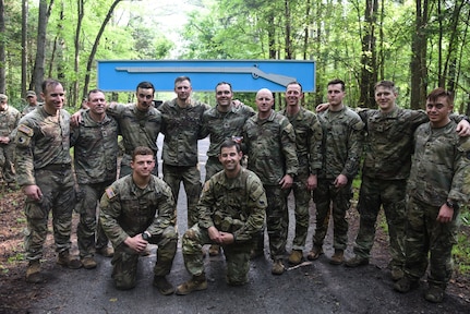 After five days of intense testing, 13 U.S. Army Soldiers and one Finnish Defense Forces soldier received the Expert Infantryman Badge June 15, 2023, at Fort Barfoot, Virginia. The event was run by the 116th Infantry Brigade Combat Team and tested Soldiers on their proficiency and skill as infantrymen over the course of five days. Soldiers were tested on physical fitness, day and night land navigation, more than 30 medical, weapons and patrol tasks, and a 12-mile ruck march.