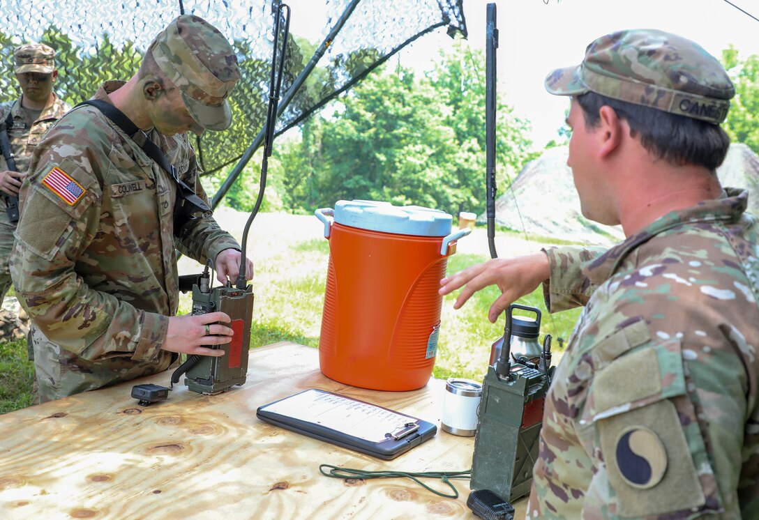 During their two weeks of training, the infantry Soldiers went through a round-robin of refresher classes on combat life saving techniques, reacting to contact on the battlefield, observation and mapping, radio basics, concealment basics and weapon familiarization.