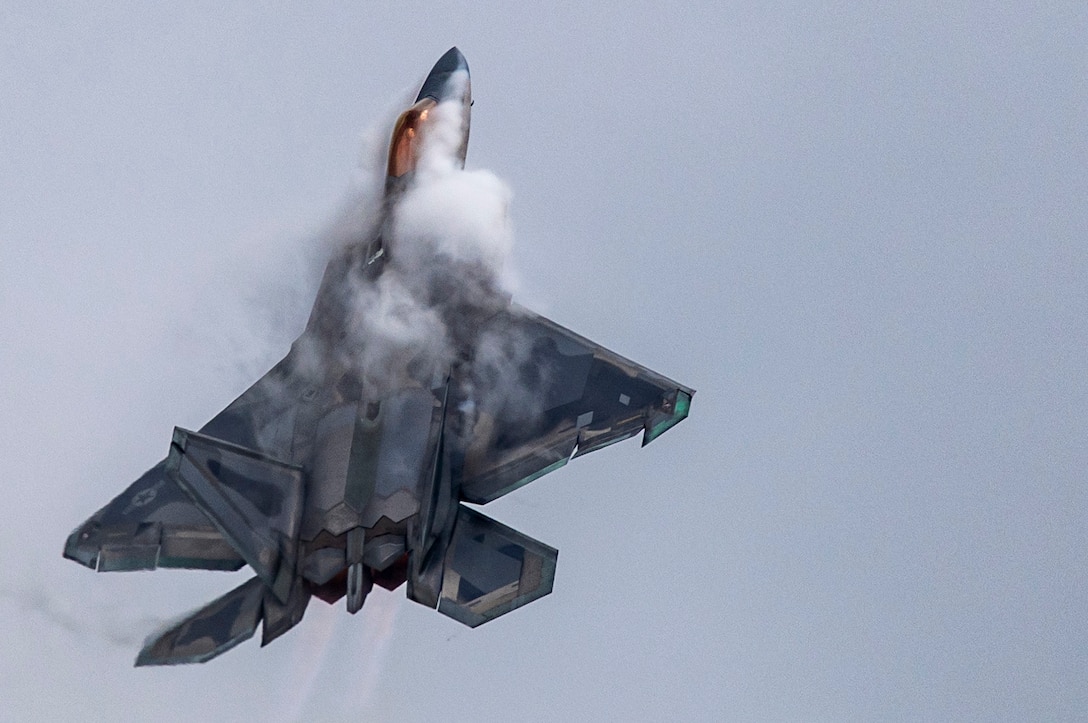 An Air Force aircraft flies during an air show.