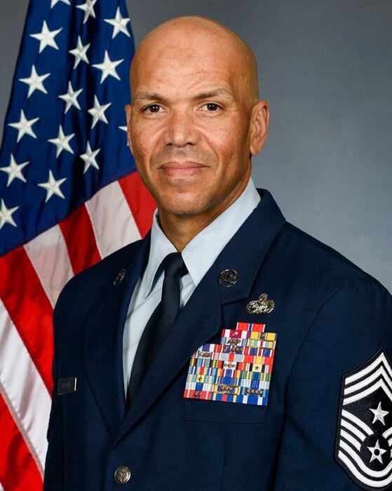 An official photo of CMSgt Daniel Guzman