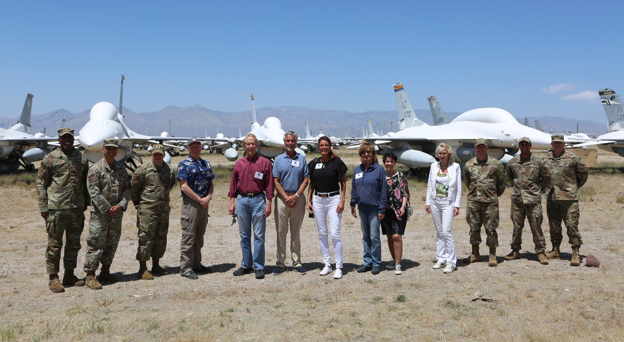 Civic leaders from Arizona, Oklahoma and Utah got a first-hand look at the sustainment mission of the 309th Aerospace Maintenance and Regeneration Group at Davis-Monthan Air Force Base, Ariz., this week. AFSC Commander Lt. Gen. Stacey Hawkins invited the members of the AFSC Civic Leader Program to AMARG to learn more about how the group stores, maintains and regenerates aircraft at this one-of-a-kind facility.