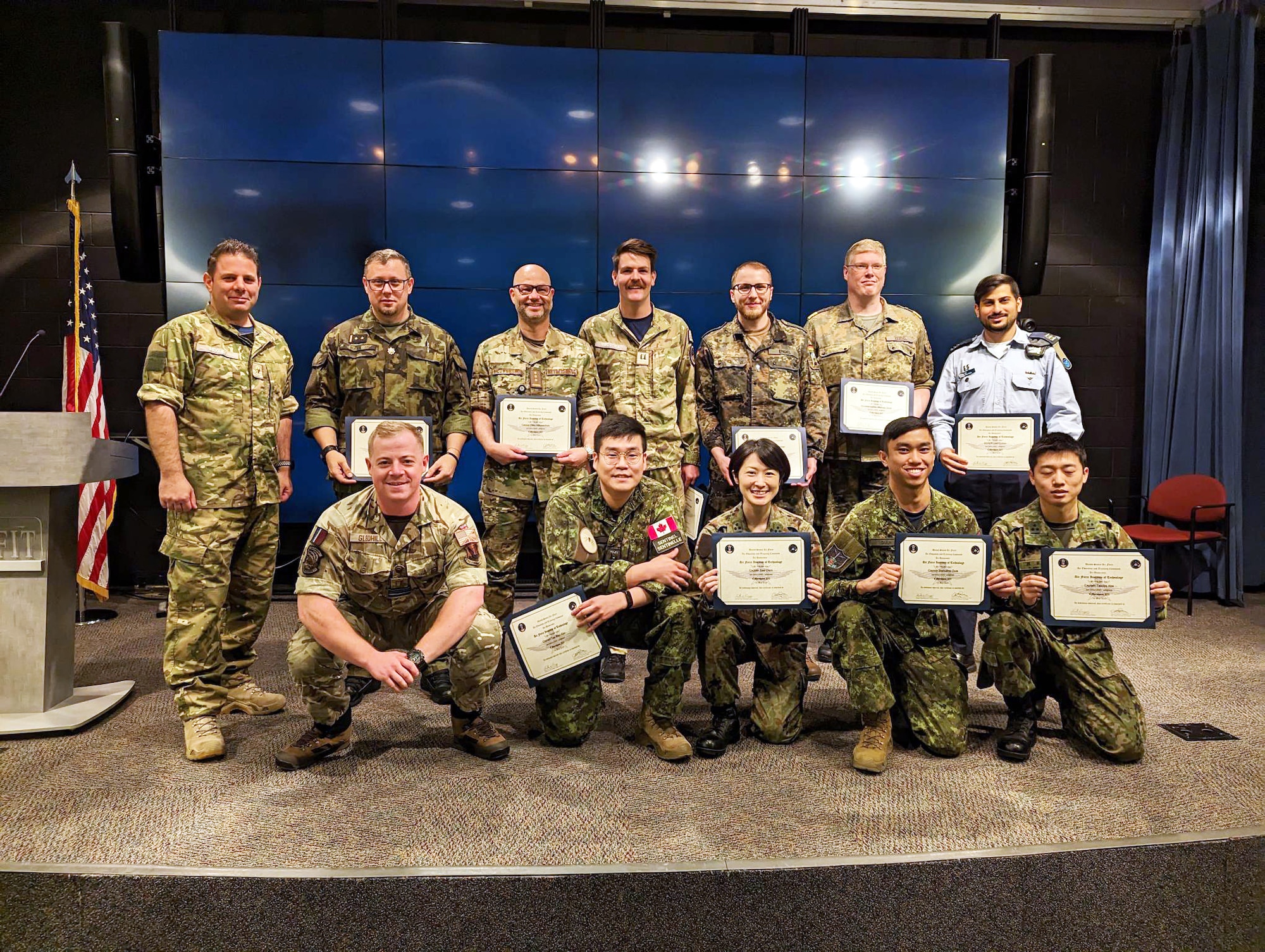 The Air Force Institute of Technology's School of Strategic Force Studies International Cyberspace Education course recently completed the first in-resident offering since 2019 with 12 students from eight countries