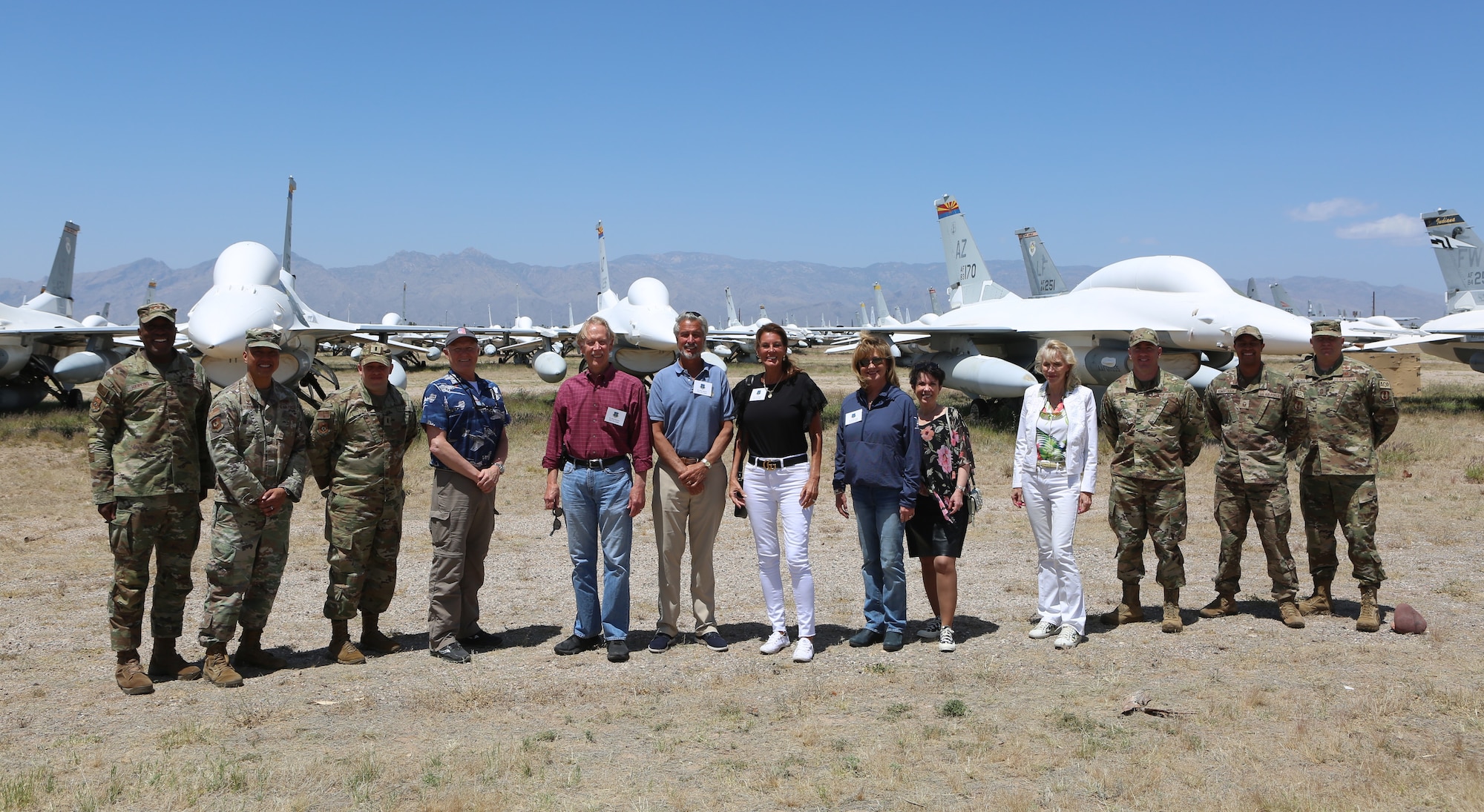 Civic leaders from Arizona, Oklahoma and Utah got a first-hand look at the sustainment mission of the 309th Aerospace Maintenance and Regeneration Group at Davis-Monthan Air Force Base, Ariz., this week. AFSC Commander Lt. Gen. Stacey Hawkins invited the members of the AFSC Civic Leader Program to AMARG to learn more about how the group stores, maintains and regenerates aircraft at this one-of-a-kind facility.