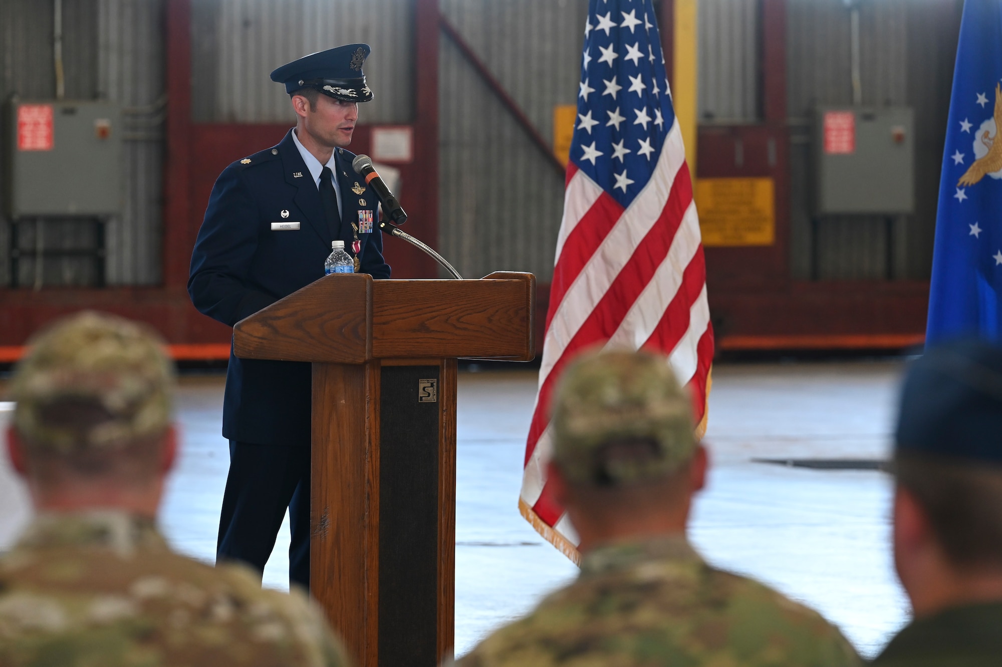 A man speaks to a crowd.