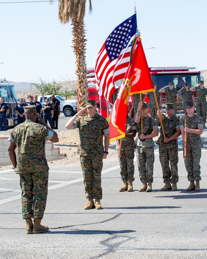 After 30 years of service, SgtMaj. Edward C. Kretschmer retires from the United States Marine Corps aboard MCLB Barstow, CA, 19 May 2023. His ceremony also included the post and relief and welcome of the incoming base sergeant major, SgtMaj. Miller Daceus.