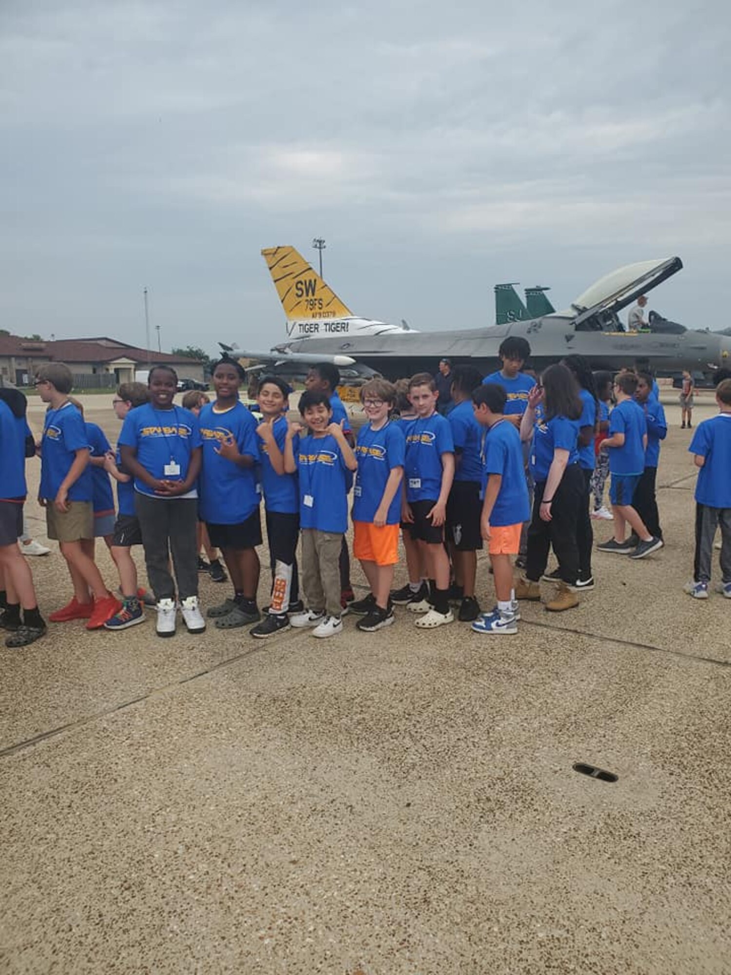 Students attend the STARBASE Maxwell program at Maxwell AFB for five days. There are special occasions when they get to pet-a-jet.