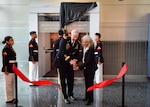 DIA Director Lt. Gen. Scott Berrier and Phyllis Stewart cut the ribbon on the newly renamed Lieutenant General Vincent R. Stewart DIA Museum at DIA HQ on Joint Base Anacostia-Bolling, June 23, 2023.