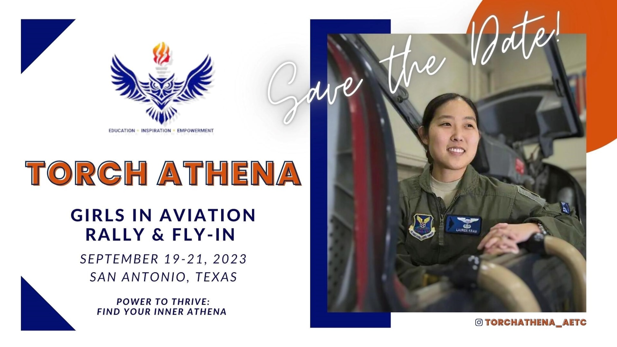 Torch Athena members, a women’s initiative program within Air Education and Training Command, are holding an inaugural rally and fly-in, Sept. 19-21, 2023, in San Antonio, Texas.