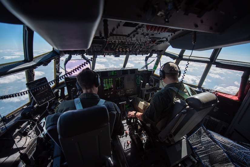 Pilots from the 123rd Airlift Wing fly a Kentucky Air National Guard C-130J Super Hercules over Germany during exercise Air Defender 2023, June 13, 2023. AD23 integrates both U.S. and allied air-power to defend shared values, while leveraging and strengthening vital partnerships to deter aggression around the world. (U.S. Air National Guard photo by Master Sgt. Phil Speck)