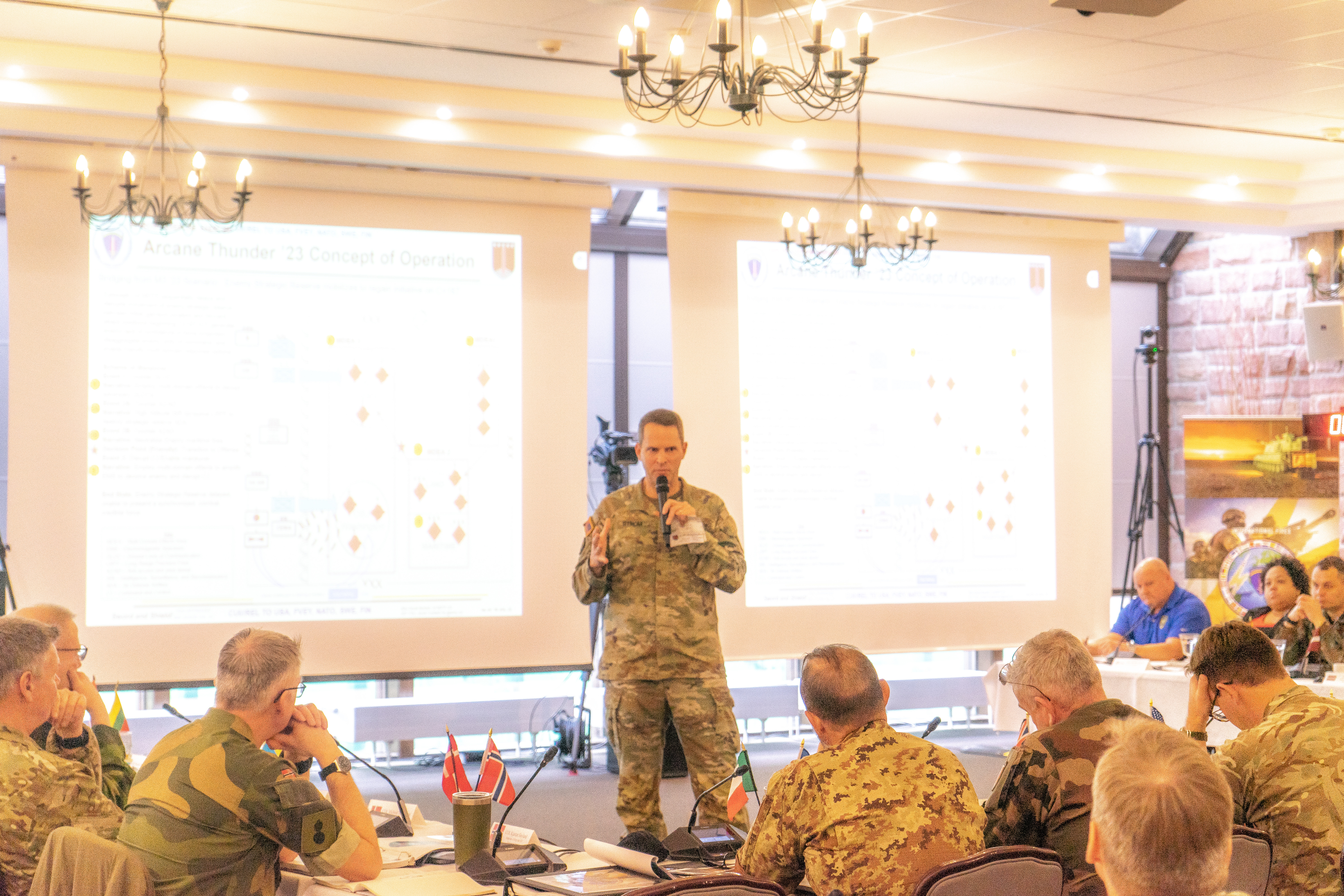 Wiesbaden, Germany - For the first time in three years, field artillery leaders from across Europe and NATO met in person at Lucius D. Clay Kaserne in Wiesbaden, Germany, for the 8th annual International Fires Warfighting Forum- Europe 2023.