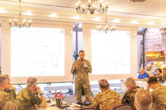Wiesbaden, Germany - For the first time in three years, field artillery leaders from across Europe and NATO met in person at Lucius D. Clay Kaserne in Wiesbaden, Germany, for the 8th annual International Fires Warfighting Forum- Europe 2023.