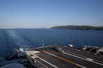 The world's largest aircraft carrier USS Gerald R. Ford (CVN 78) arrives in Split, Croatia for a scheduled port visit, June 26, 2023. Gerald R. Ford is the U.S. Navy's newest and most advanced aircraft carrier, representing a generational leap in the U.S. Navy's capacity to project power on a global scale. The Gerald R. Ford Carrier Strike Group is on a scheduled deployment in the U.S. Naval Forces Europe area of operations, employed by U.S. Sixth Fleet to defend U.S., allied, and partner interests. (U.S. Navy photo by Mass Communication Specialist 2nd Class Jacob Mattingly)