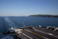 The world's largest aircraft carrier USS Gerald R. Ford (CVN 78) arrives in Split, Croatia for a scheduled port visit, June 26, 2023. Gerald R. Ford is the U.S. Navy's newest and most advanced aircraft carrier, representing a generational leap in the U.S. Navy's capacity to project power on a global scale. The Gerald R. Ford Carrier Strike Group is on a scheduled deployment in the U.S. Naval Forces Europe area of operations, employed by U.S. Sixth Fleet to defend U.S., allied, and partner interests. (U.S. Navy photo by Mass Communication Specialist 2nd Class Jacob Mattingly)