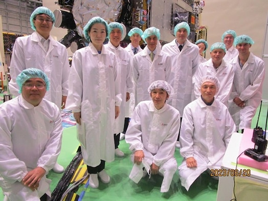  Representatives from Space Systems Command, Japanese National Space Policy Secretariat, Cabinet Office Mitsubishi Electric Corporation provide U.S. Ambassador to Japan, Rahm Emanuel, with a tour of the Quasi-Zenith Satellite System Hosted Payload (QZSS-HP) during the Ambassadors site visit in Japan.  The program is a pathfinding national security space cooperation initiative between the United States and Japan. Photo Credit: Provided by Government of Japan