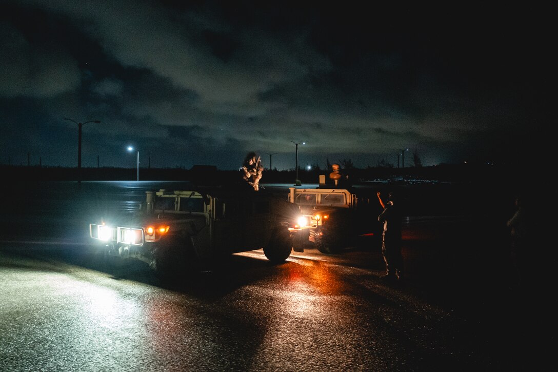 Explosive Ordnance Disposal Technicians and Seabees from Explosive Ordnance Disposal Mobile Unit (EODMU) Five, assigned to Commander, Task Force (CTF) 75, conduct off-road driving skills proficiency training in a High Mobility Multi-Wheeled Vehicle (HMMWV).