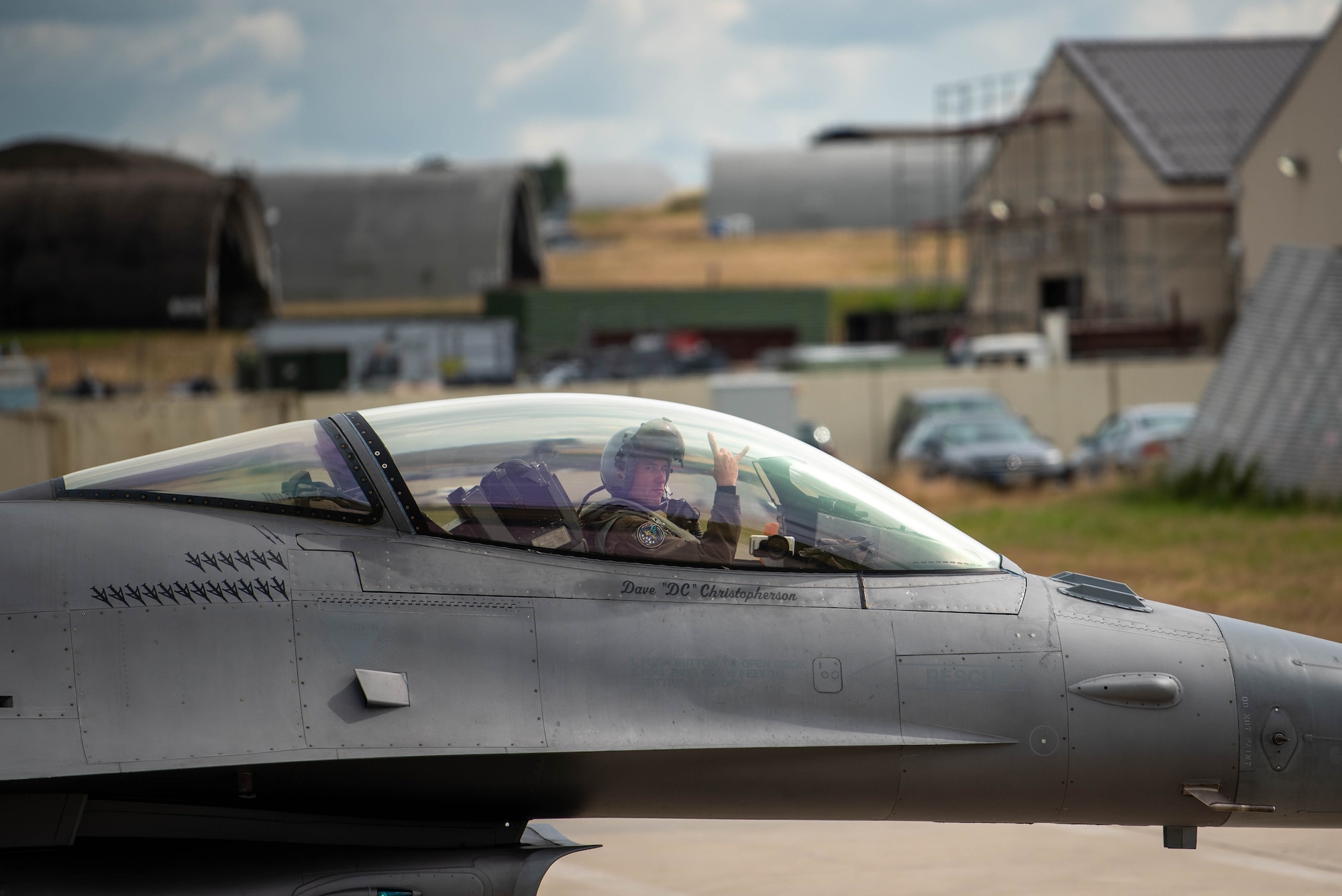 U.S. F-16 Departs Spangdahlem Air Base.