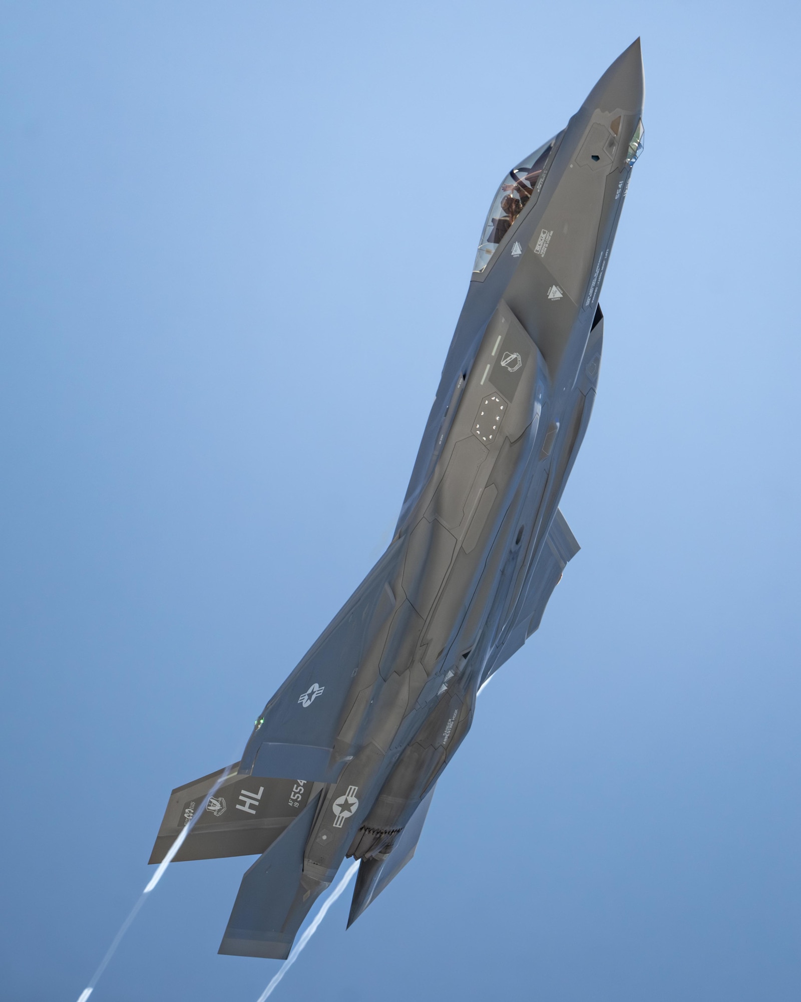 A photo of Col. Craig Andrle flying the F-35