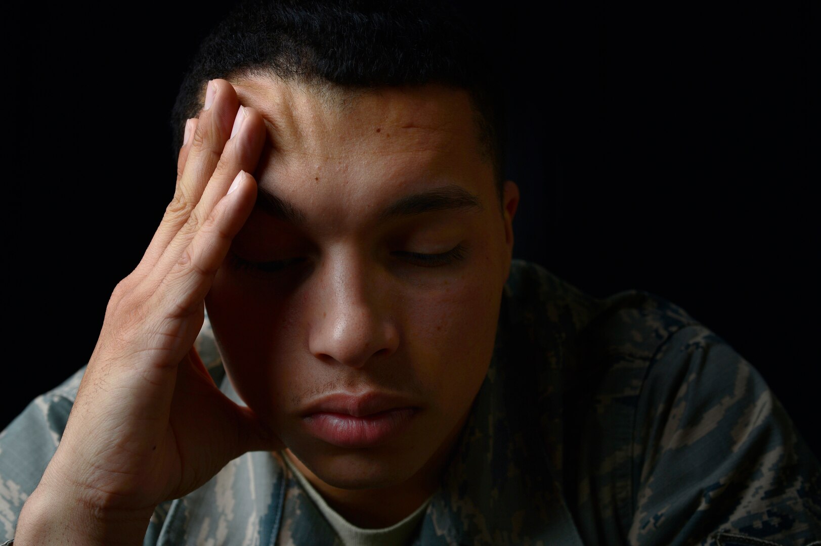 Post-traumatic stress disorder is commonly associated with combat-related trauma, but service members may not know that PTSD can also be caused by many noncombat-related experiences. These noncombat-related trauma include car accidents, mass shootings, natural disasters, physical, sexual, and emotional abuse. (Photo credit: Senior Airman Christian Clausen, Creech AFB)