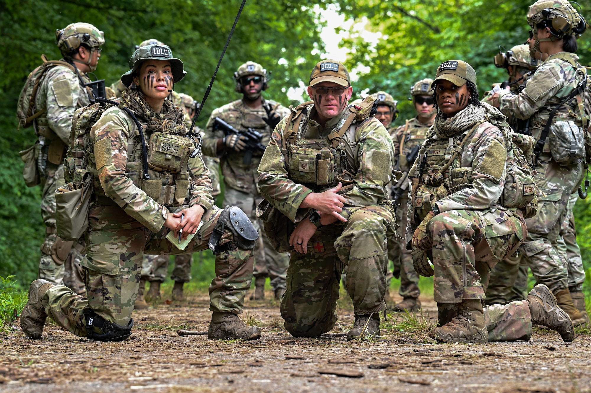 Air Force Reserve Command’s Integrated Defense Leadership Course cadre members pose for a photo on June 15, 2023, at Camp James A. Garfield Joint Military Training Center, Ohio.