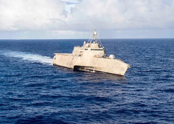 USS MANCHESTER (LCS 14) GETS UNDERWAY DURING EXERCISE PACIFIC GRIFFIN 2023