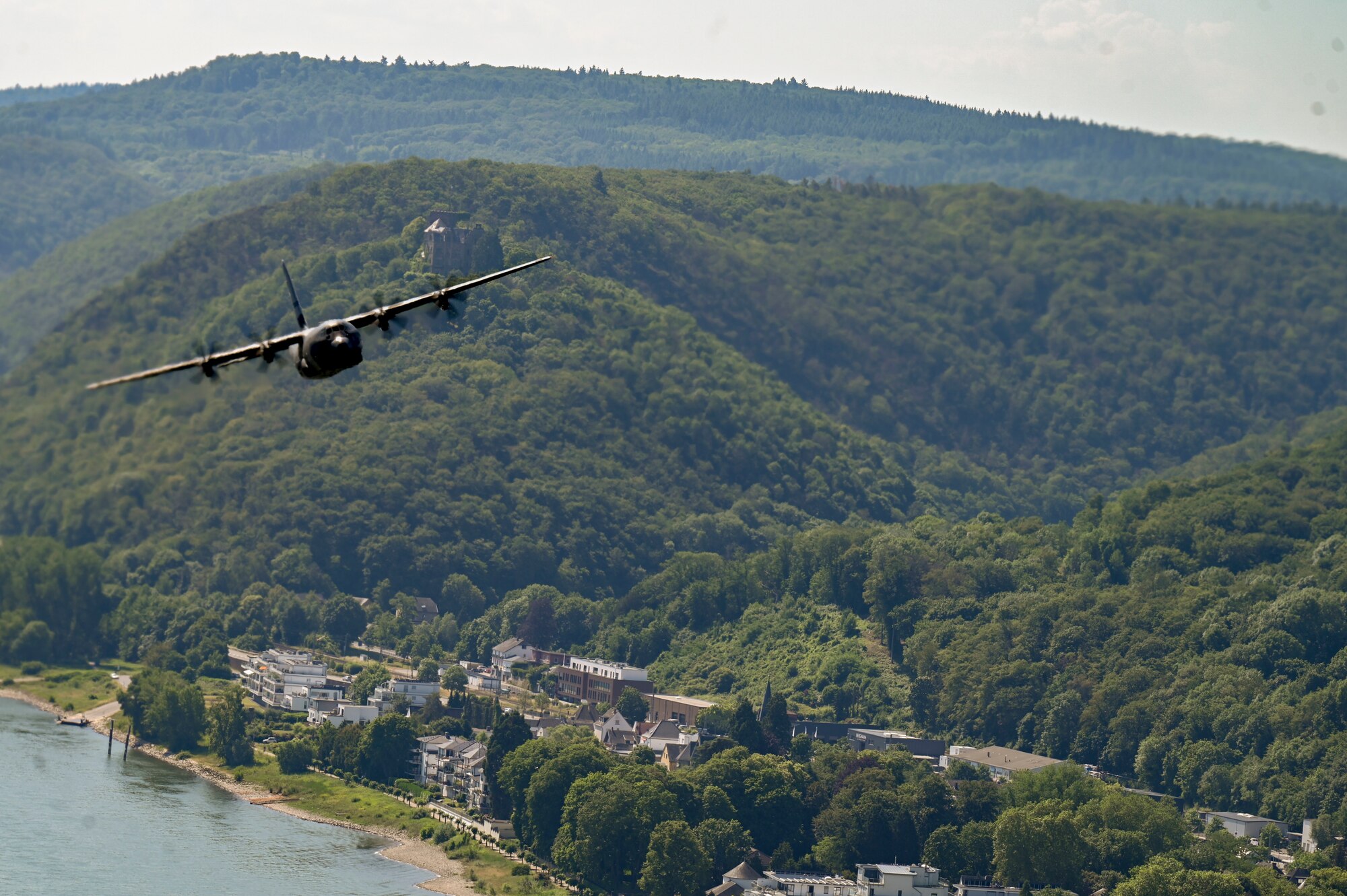 C-130J Flying over German countryside.