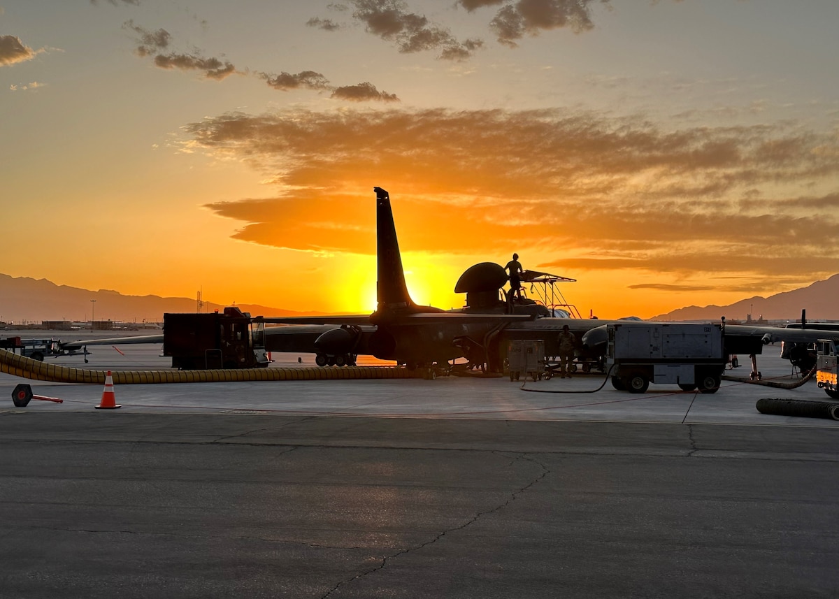 A U-2 Dragon lady in the sunset