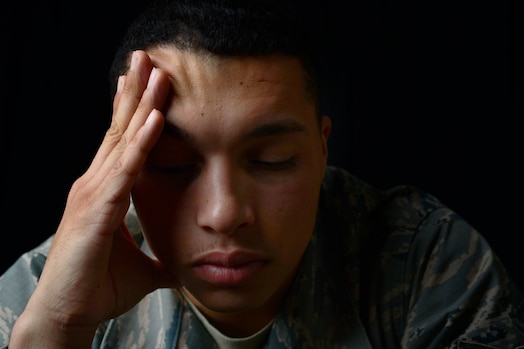  Post-traumatic stress disorder is commonly associated with combat-related trauma, but service members may not know that PTSD can also be caused by many noncombat-related experiences. These noncombat-related trauma include car accidents, mass shootings, natural disasters, physical, sexual, and emotional abuse. (Photo credit: Senior Airman Christian Clausen, Creech AFB)