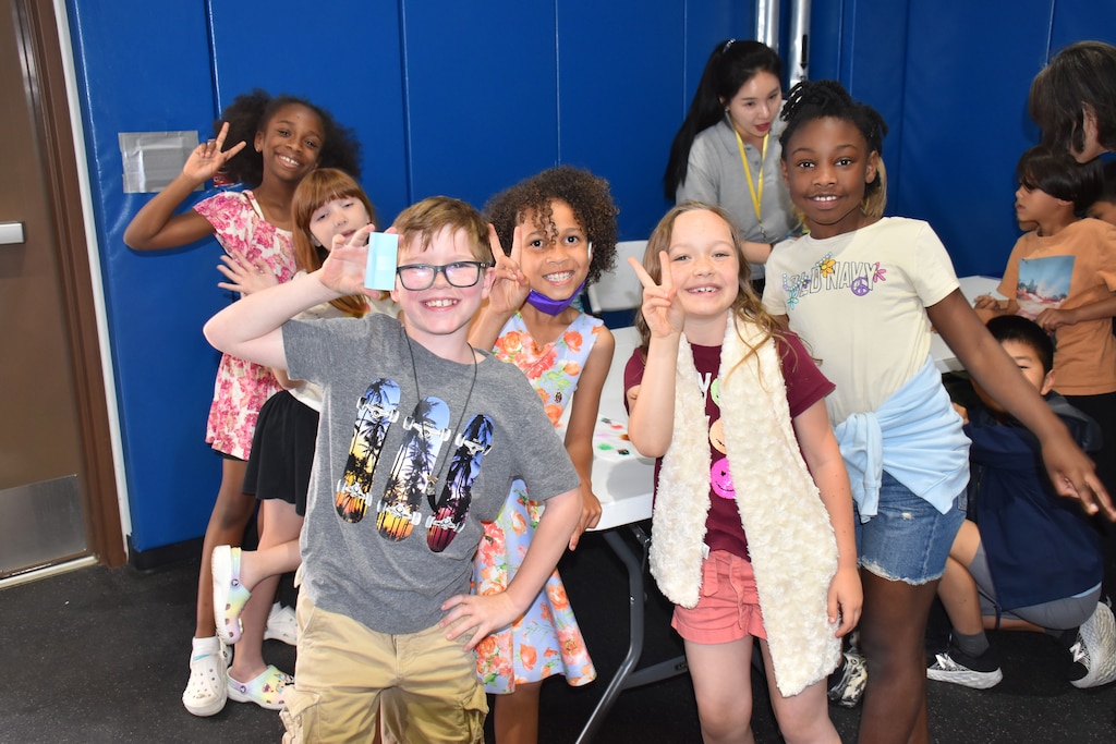 Students from Camp Humphrey’s Central Elementary School pose for a group photo at a STEM event hosted by the U.S. Army Corps of Engineers – Far East District on May 25 in South Korea. In its 11th consecutive year holding outreach events like these, the program works to inspire curiosity and innovation in the students to continue to be engaged in STEM. (U.S. Army photo by Rachel Napolitan)