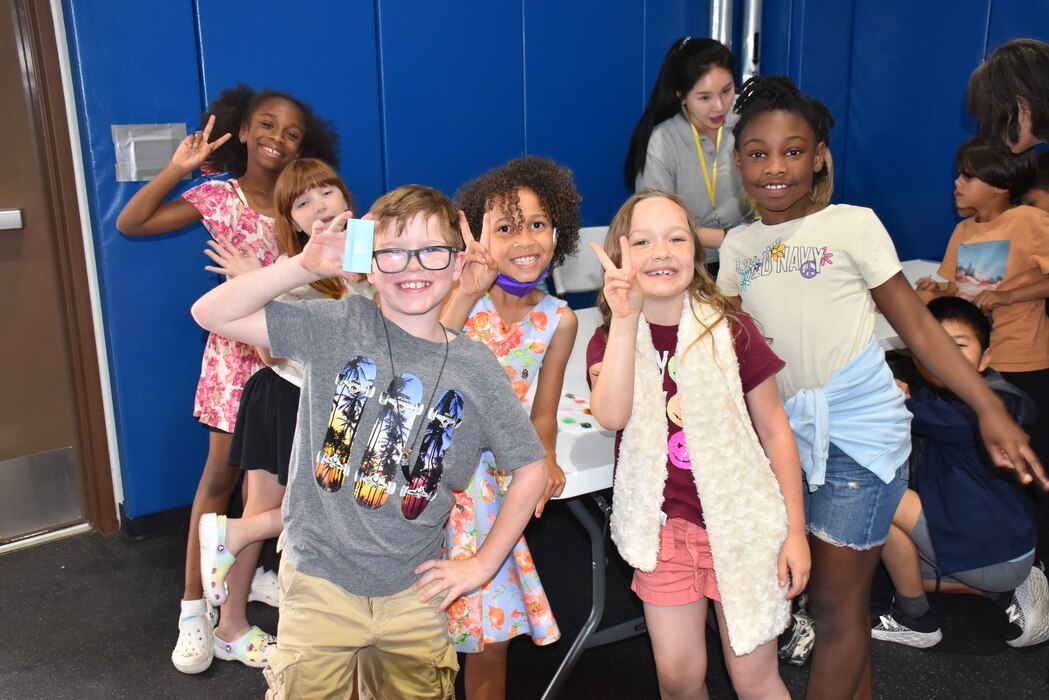 Students from Camp Humphrey’s Central Elementary School pose for a group photo at a STEM event hosted by the U.S. Army Corps of Engineers – Far East District on May 25 in South Korea. In its 11th consecutive year holding outreach events like these, the program works to inspire curiosity and innovation in the students to continue to be engaged in STEM. (U.S. Army photo by Rachel Napolitan)