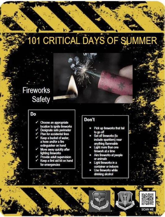 Graphic of 101 Critical Days of Summer Weekly Messaging - Volume 5: Fireworks.