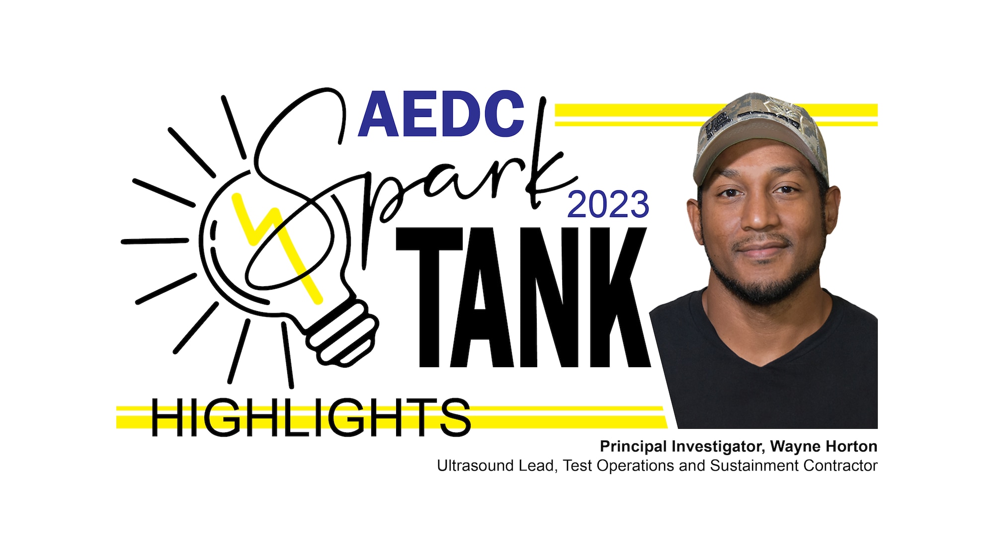 Wayne Horton, ultrasound lead at Arnold Air Force Base, Tenn., is the principal investigator on the acoustic imager project funded through the 2023 Arnold Engineering Development Complex Spark Tank program. The program allowed AEDC personnel to propose suggestions for improving AEDC processes, products and test capabilities. (U.S. Air Force graphic by Brooke Brumley)