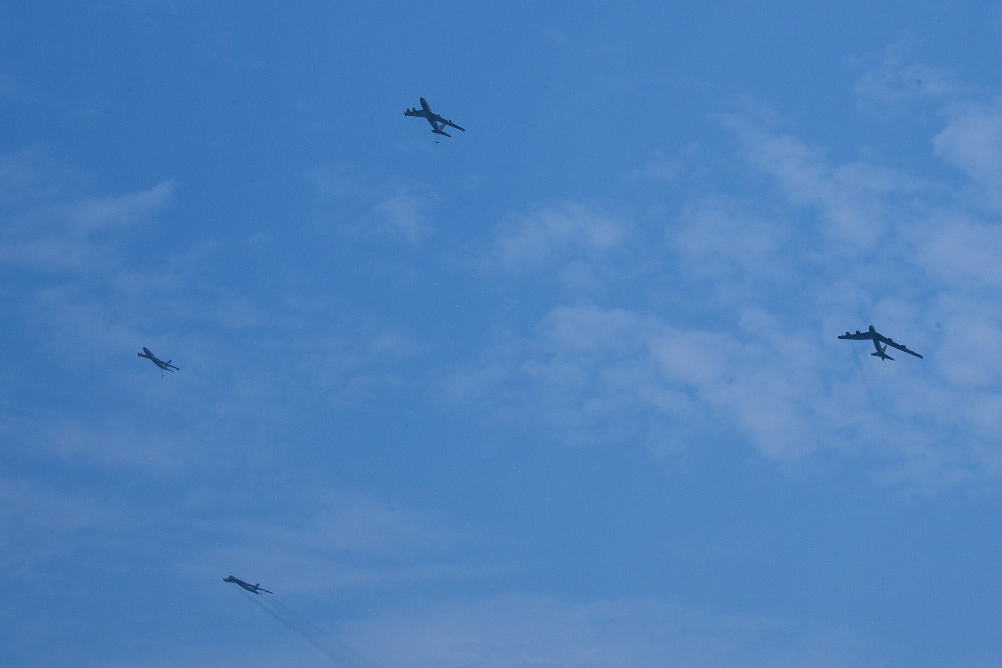 Four Aircrafts fly in the sky