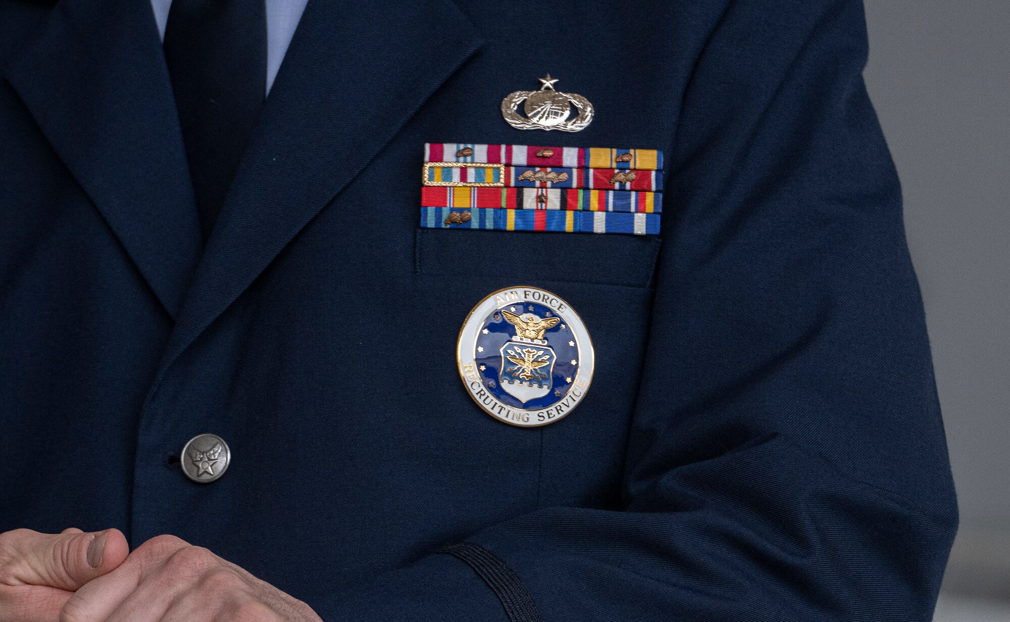 Badge being worn