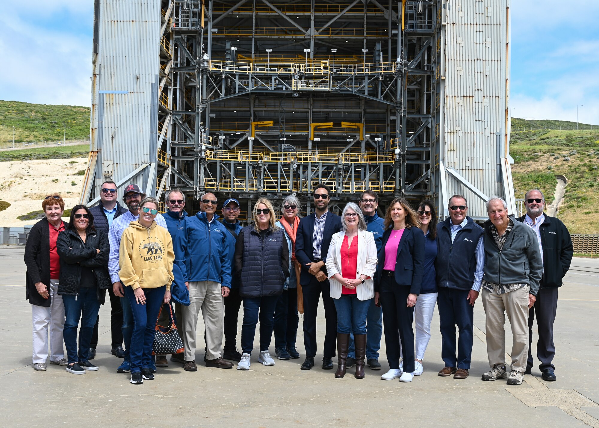 Jenelle Osborne, City of Lompoc mayor, and the Northern California Power Agency Committee visit Vandenberg Space Force Base, Calif., May 25, 2023. During their base orientation, the group met and heard from Airmen and Guardians, as well as, learned about Vandenberg’s importance to both the space industry and national security. (U.S. Space Force photo by Senior Airman Tiarra Sibley)