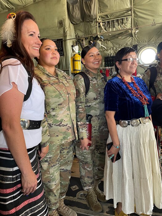Air Mobility Command organized a meet and greet event in Page, Ariz., where Air Force representatives and local Navajo veterans and community members on June 23, 2023. Participants were given the unique opportunity to walk through the C-130 aircraft, connect with experienced aviators and mentors, and engage in professional development and networking opportunities. U.S. Air Force photo by Mark Voorhis