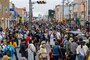 Japanese and Americans line the street, shoulder-to-shoulder, during American Day showcasing the strength of the U.S.-Japan Alliance in Misawa City, Japan, June 25, 2023. More than 50,000 attendees from across Japan traveled to Misawa City to enjoy and appreciate American and Japanese culture. (U.S. Air Force photo by Staff Sgt. Kristen Heller)