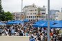 Japanese and Americans line the street, shoulder-to-shoulder, during American Day showcasing the strength of the U.S.-Japan Alliance in Misawa City, Japan, June 25, 2023. More than 50,000 attendees from across Japan traveled to Misawa City to enjoy and appreciate American and Japanese culture. (U.S. Air Force photo by Staff Sgt. Kristen Heller)