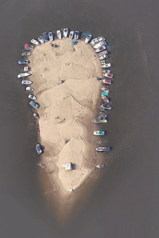 Sand bar in the Ohio River near Evansville, Indiana