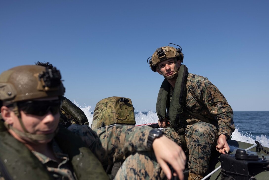 Marines learn basic coxswain skills during excercise Baltic Operations 2023 (BALTOPS 23) in the Baltic Sea.