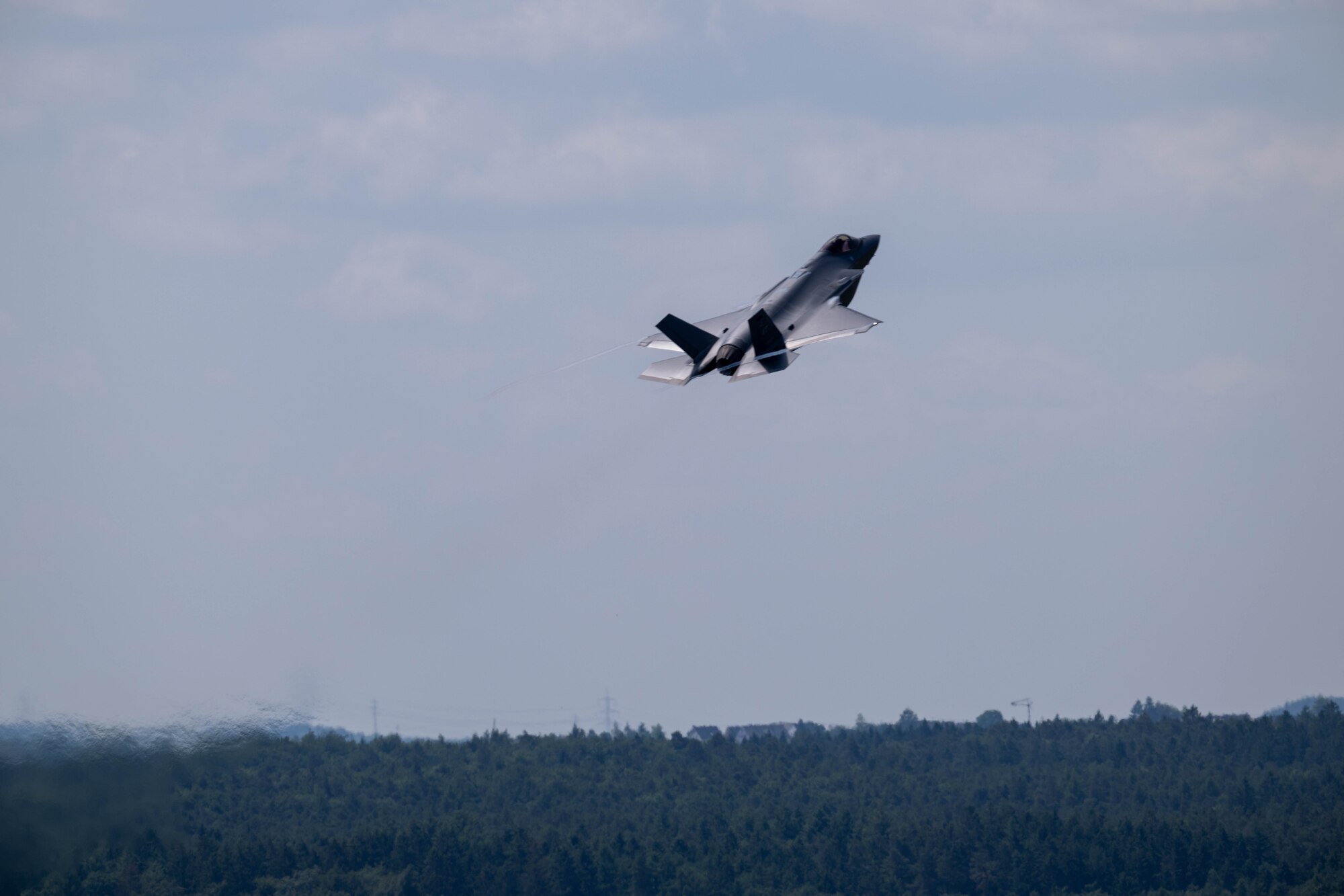 An aircraft in the sky.